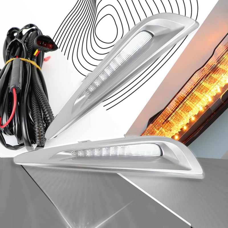 PGTOPONE Switchback White/Amber LED Front Bumper Light Daytime Running Lamp Amber Sequential Turn Signal Light Feature Compatible with Toyota Prius 2019 2020 2021 2022 Bezel Wire Harness - Image 5